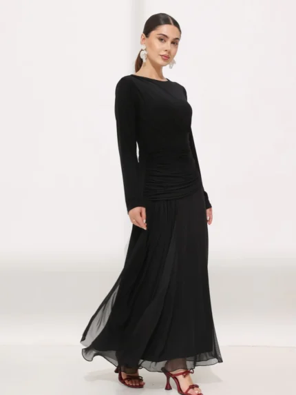 Verona Ruched Mesh Dress